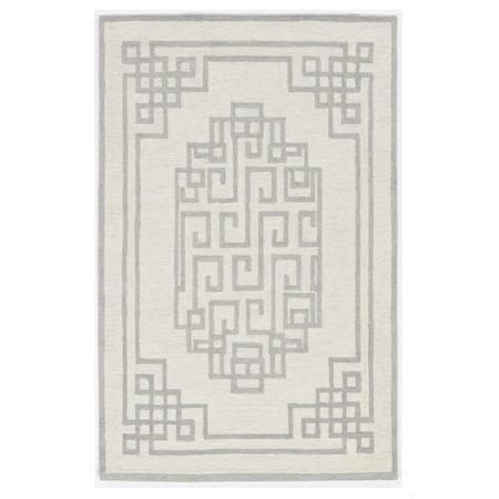 Homeroots 60 x 84 in. Ivory, Grey Wool Rug 374674